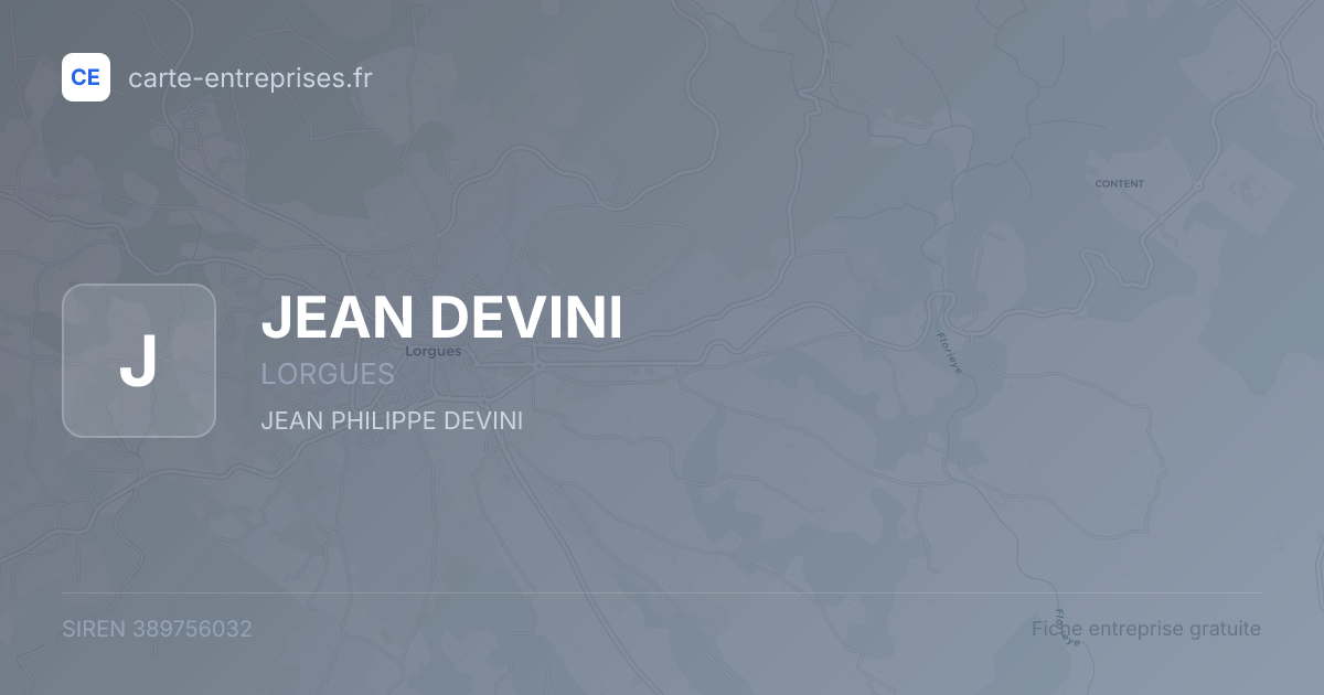 JEAN DEVINI — 389756032 — fiche entreprise