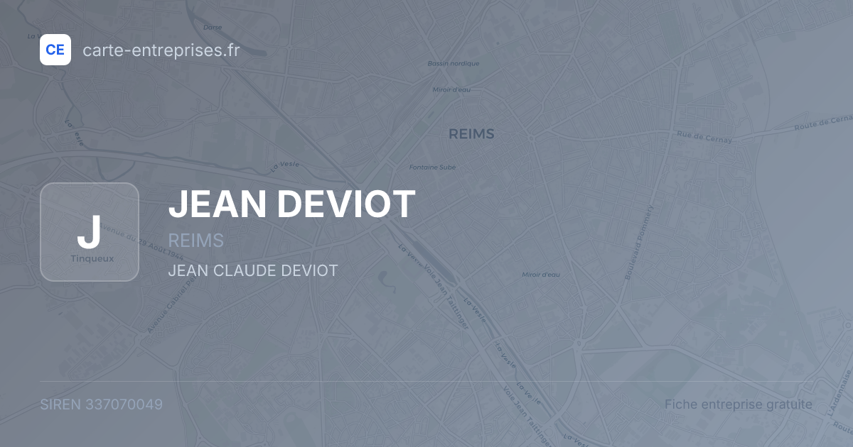 JEAN DEVIOT — 337070049 — fiche entreprise