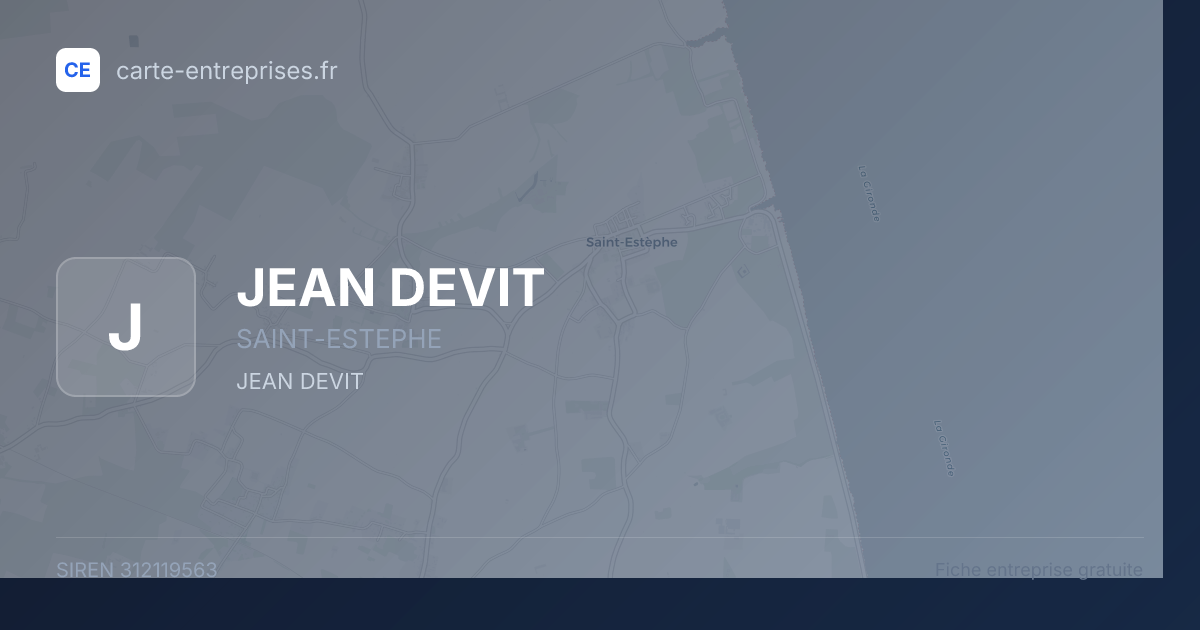 JEAN DEVIT — 312119563 — fiche entreprise