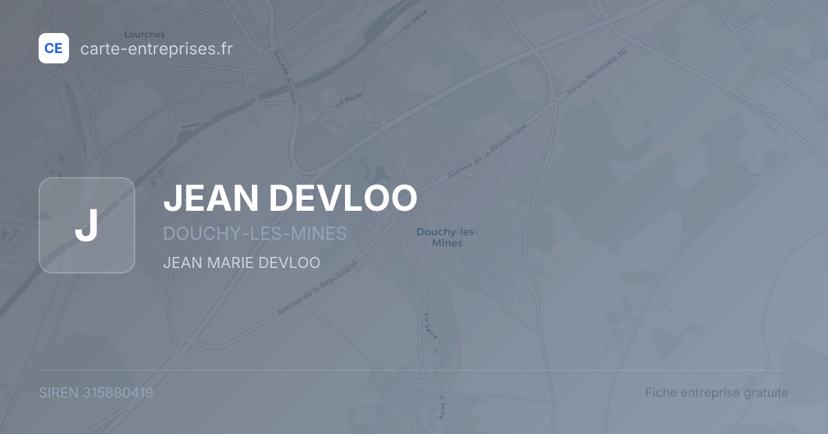 JEAN DEVLOO — 315880419 — fiche entreprise