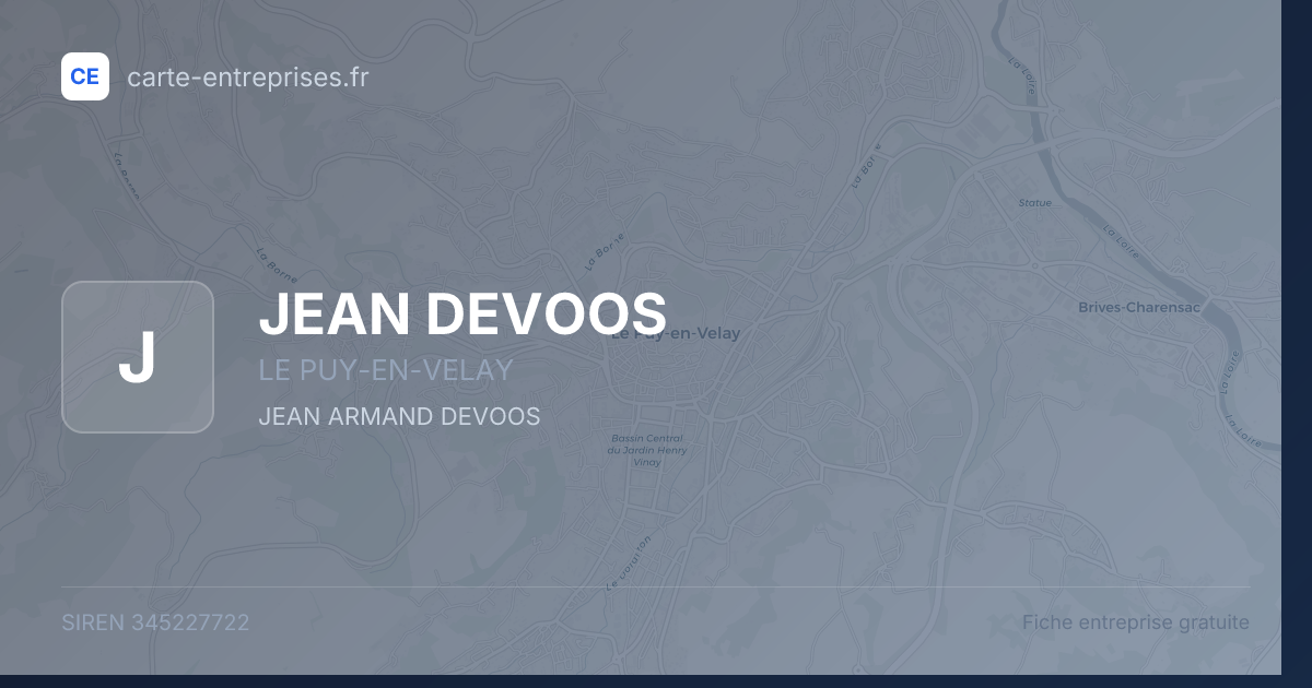 JEAN DEVOOS — 345227722 — fiche entreprise