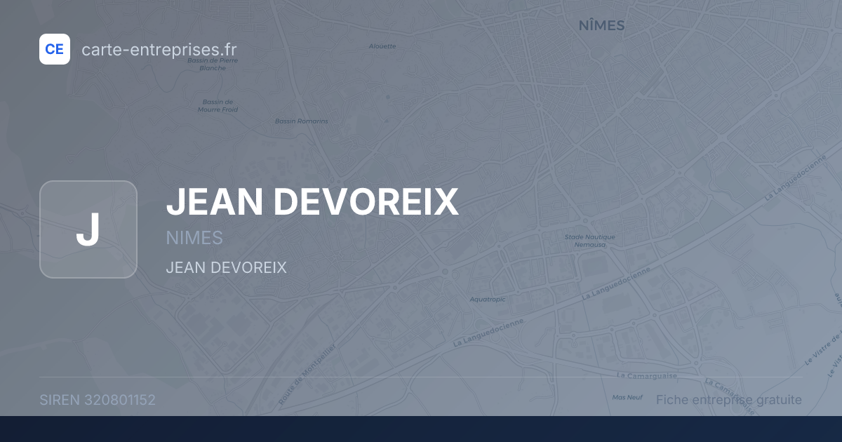 JEAN DEVOREIX — 320801152 — fiche entreprise