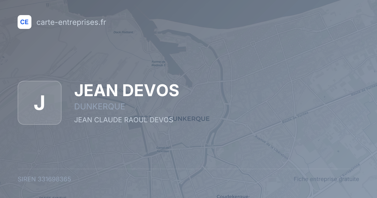 JEAN DEVOS — 331698365 — fiche entreprise