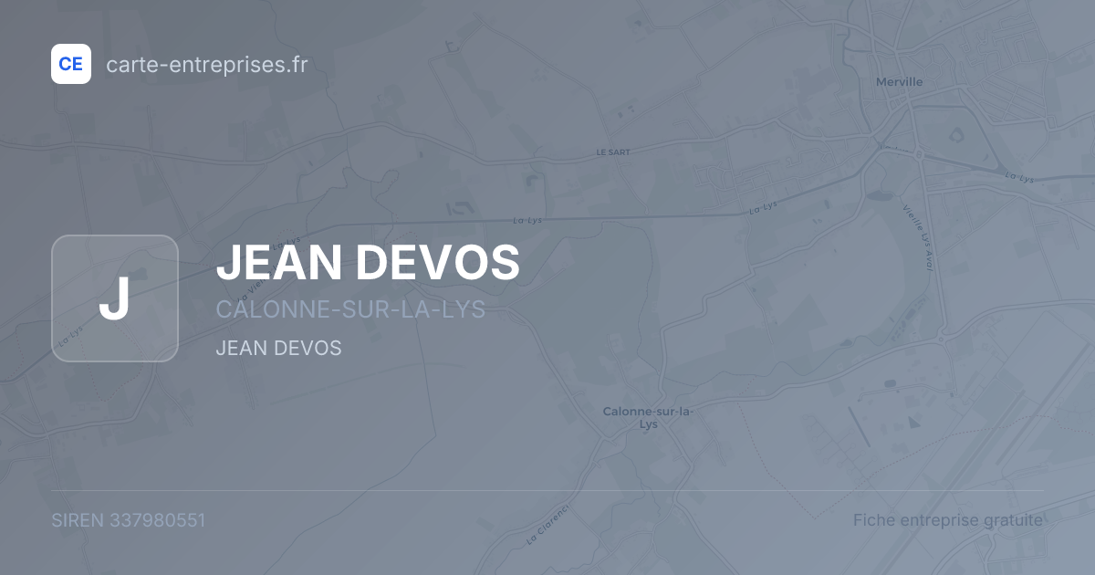 JEAN DEVOS — 337980551 — fiche entreprise