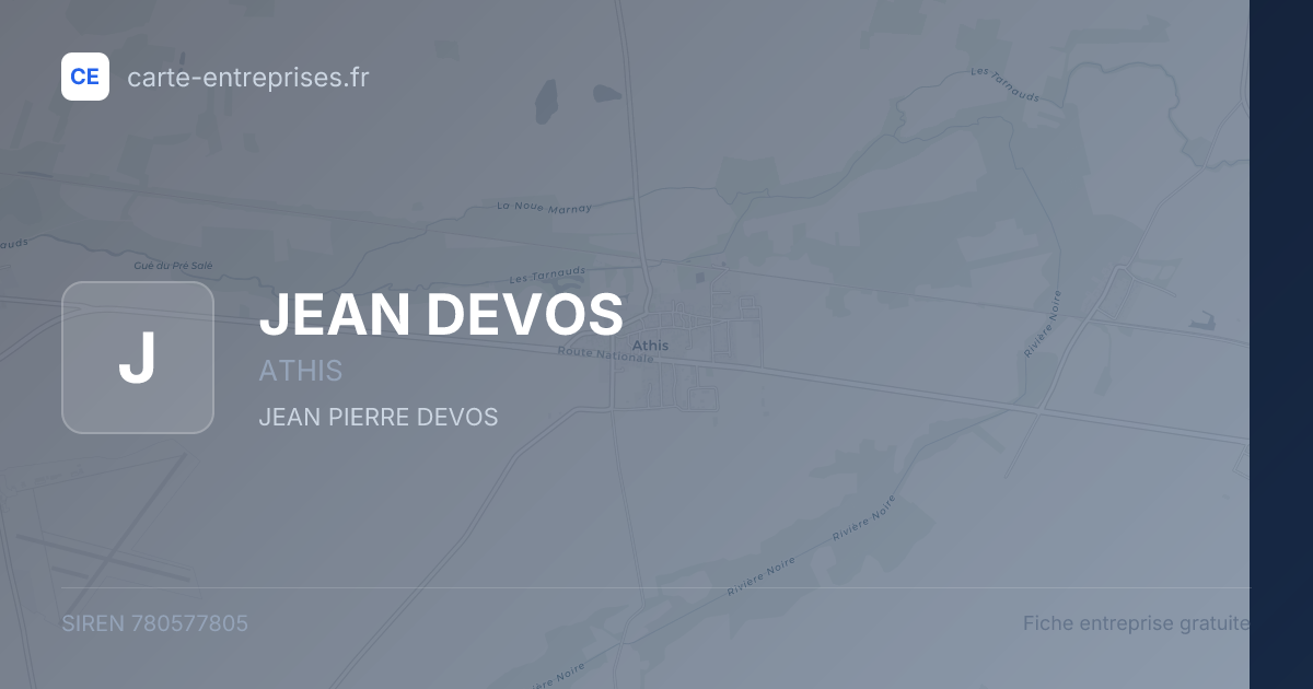 JEAN DEVOS — 780577805 — fiche entreprise