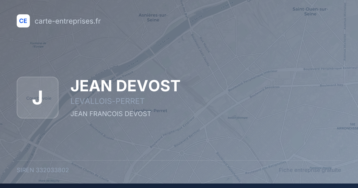 JEAN DEVOST — 332033802 — fiche entreprise