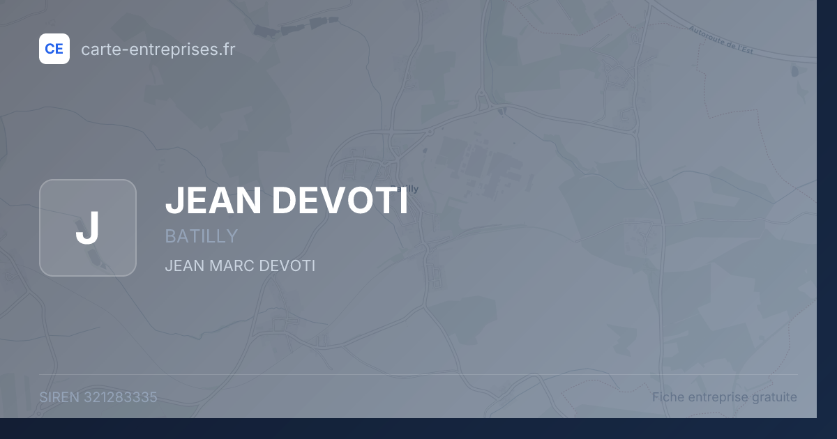JEAN DEVOTI — 321283335 — fiche entreprise