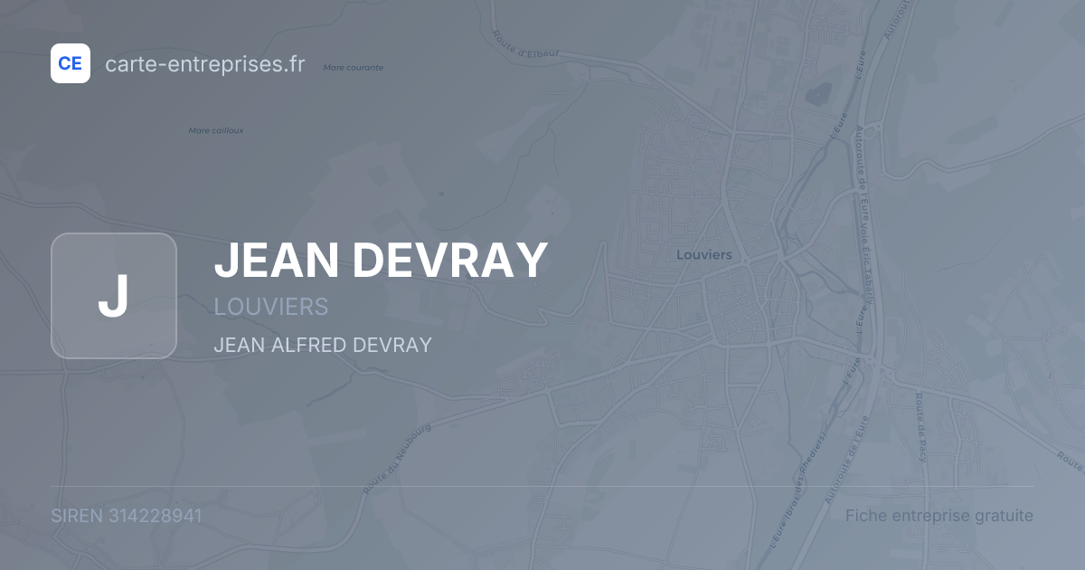 JEAN DEVRAY — 314228941 — fiche entreprise