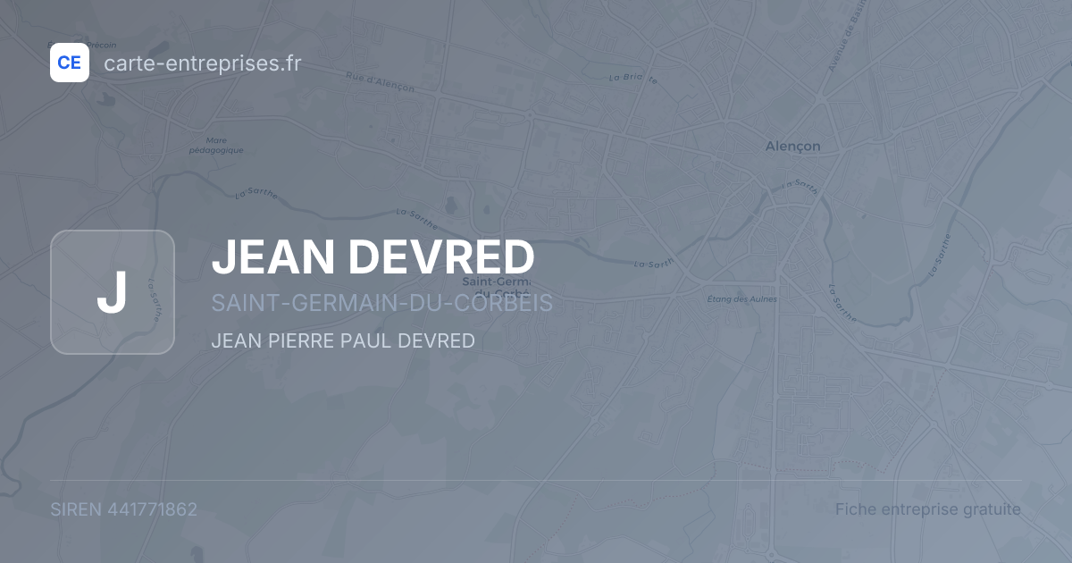 JEAN DEVRED — 441771862 — fiche entreprise
