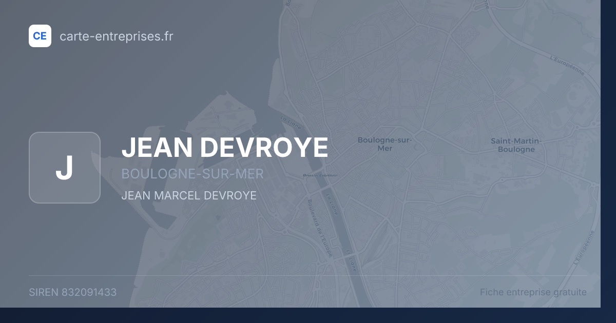 JEAN DEVROYE — 832091433 — fiche entreprise