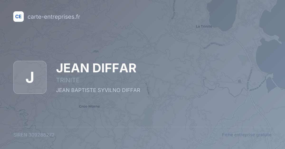 JEAN DIFFAR — 309288272 — fiche entreprise