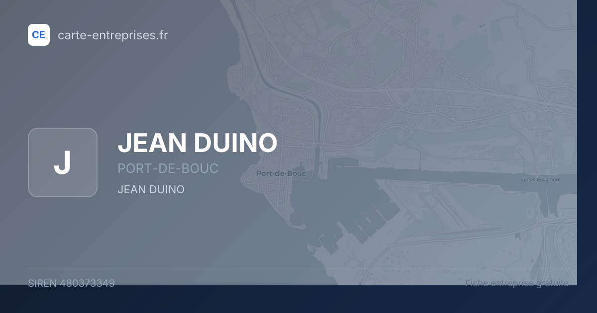 JEAN DUINO — 480373349 — fiche entreprise
