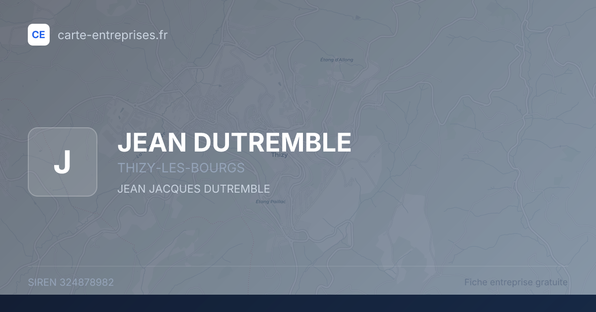 JEAN DUTREMBLE — 324878982 — fiche entreprise