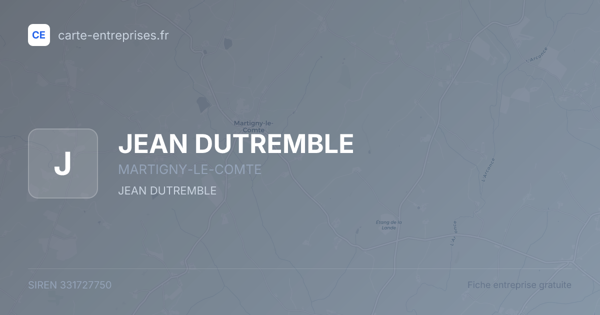 JEAN DUTREMBLE — 331727750 — fiche entreprise