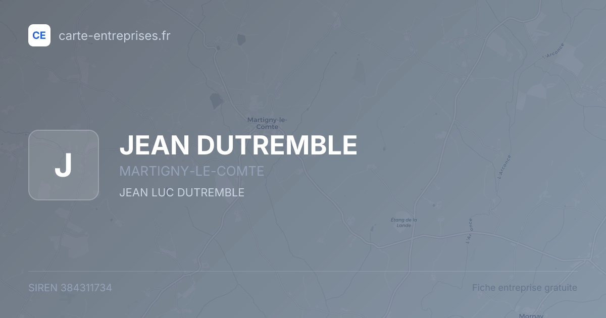 JEAN DUTREMBLE — 384311734 — fiche entreprise