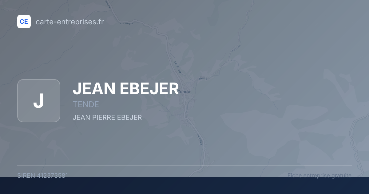 JEAN EBEJER — 412373581 — fiche entreprise