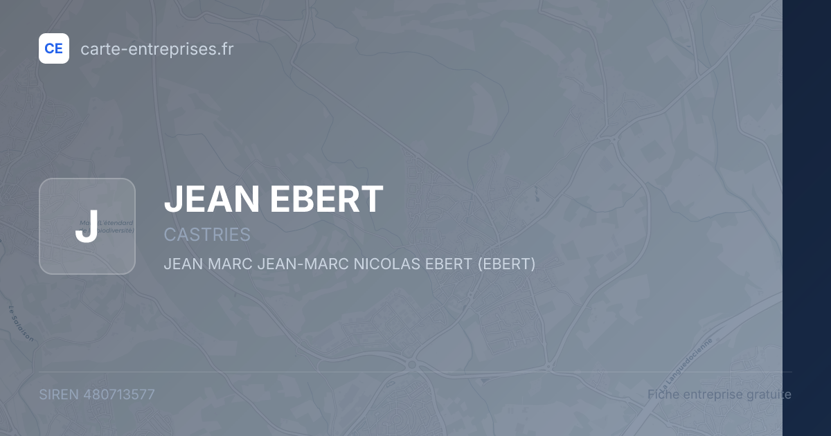 JEAN EBERT — 480713577 — fiche entreprise