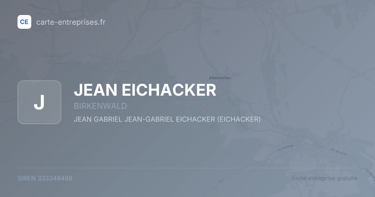 JEAN EICHACKER — 333349488 — fiche entreprise
