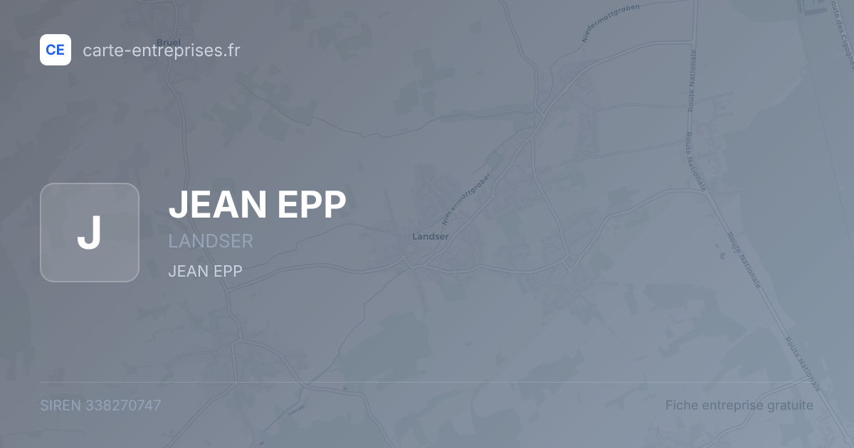 JEAN EPP — 338270747 — fiche entreprise
