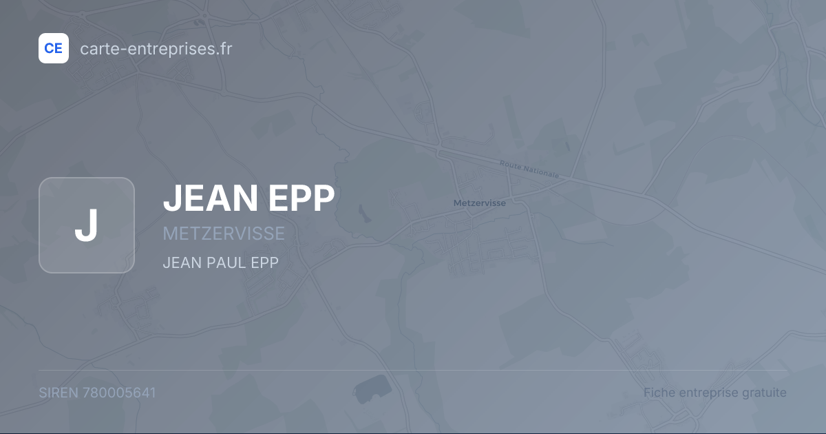 JEAN EPP — 780005641 — fiche entreprise