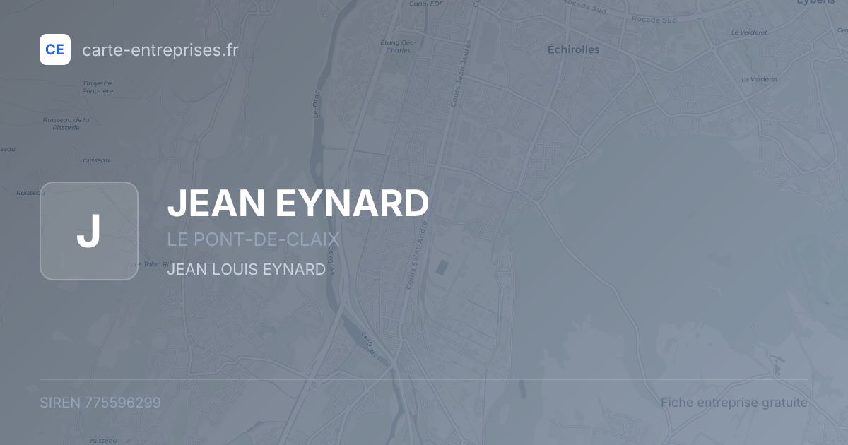 JEAN EYNARD — 775596299 — fiche entreprise