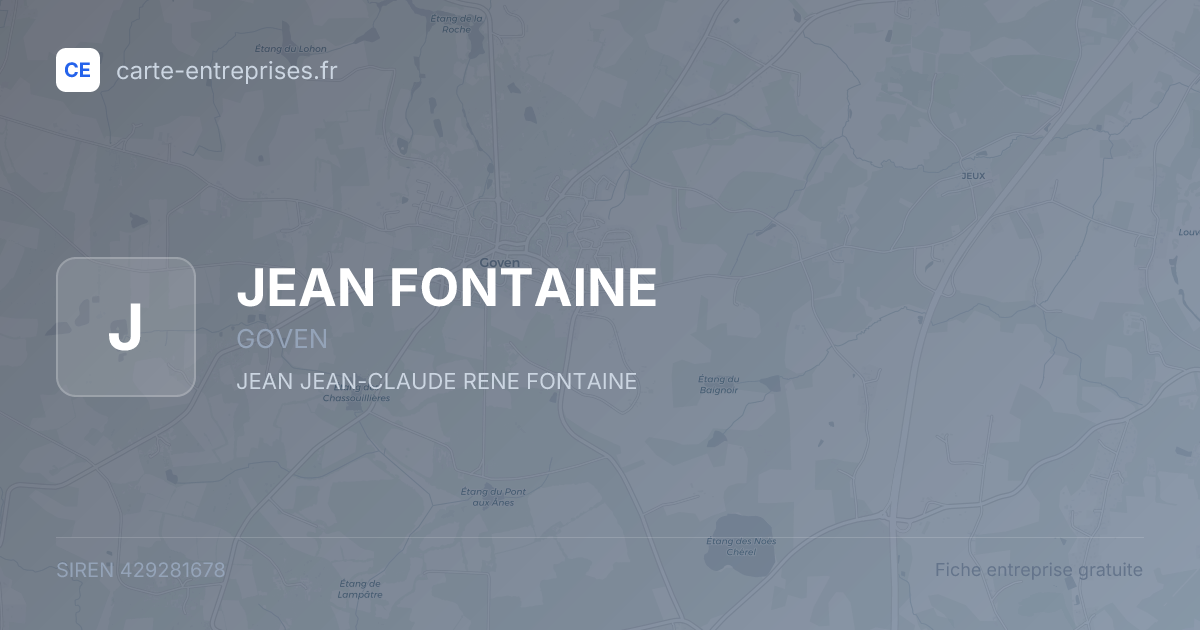 JEAN FONTAINE — 429281678 — fiche entreprise
