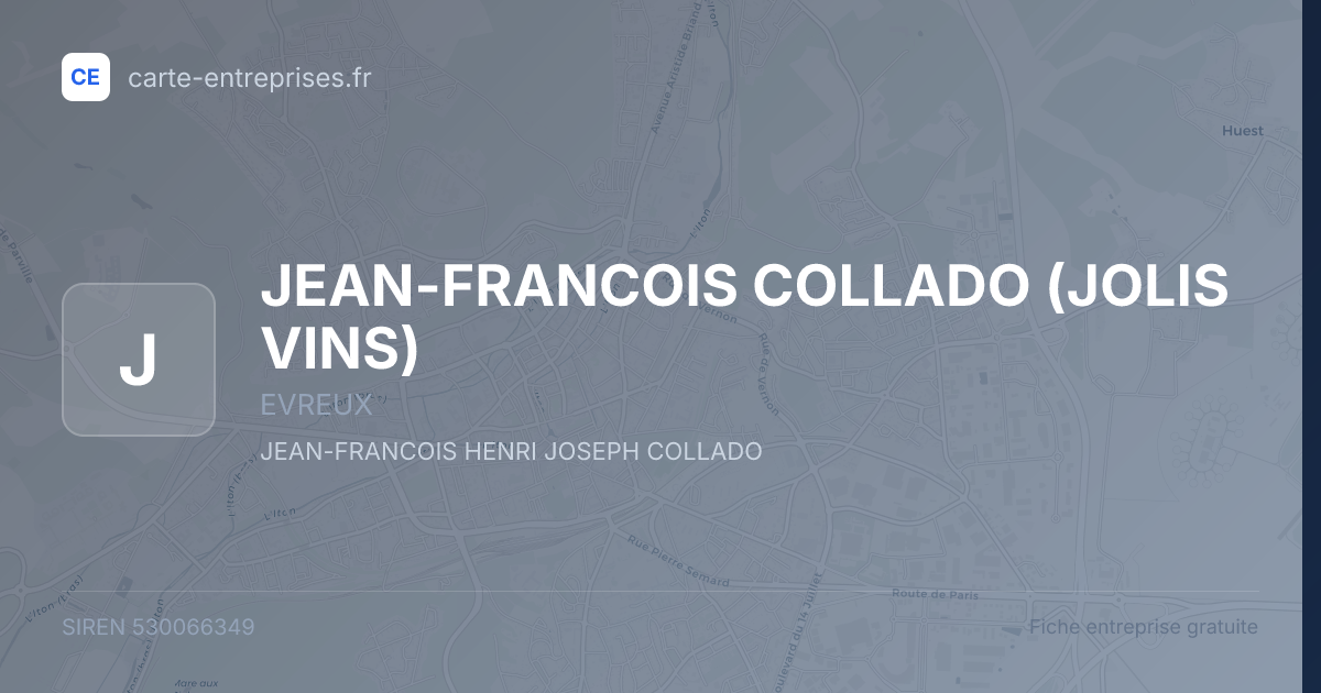 JEAN-FRANCOIS COLLADO (JOLIS VINS) — 530066349 — fiche entreprise