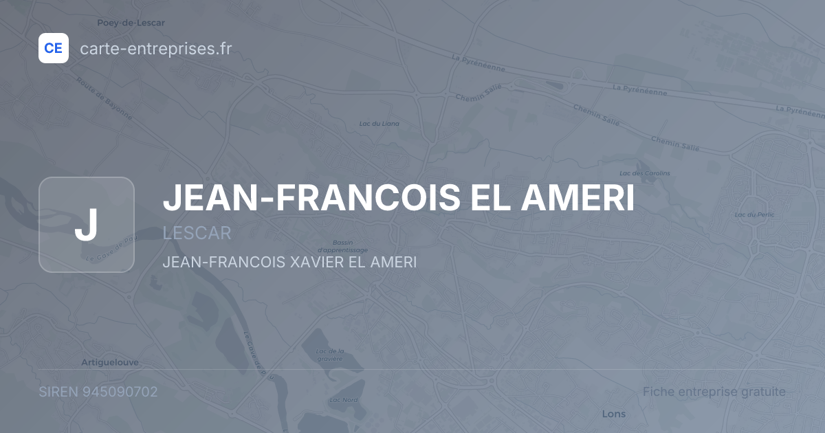 JEAN-FRANCOIS EL AMERI — 945090702 — fiche entreprise