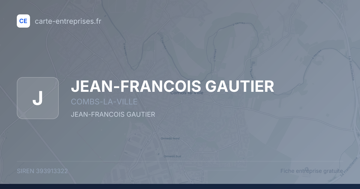 JEAN-FRANCOIS GAUTIER — 393913322 — fiche entreprise
