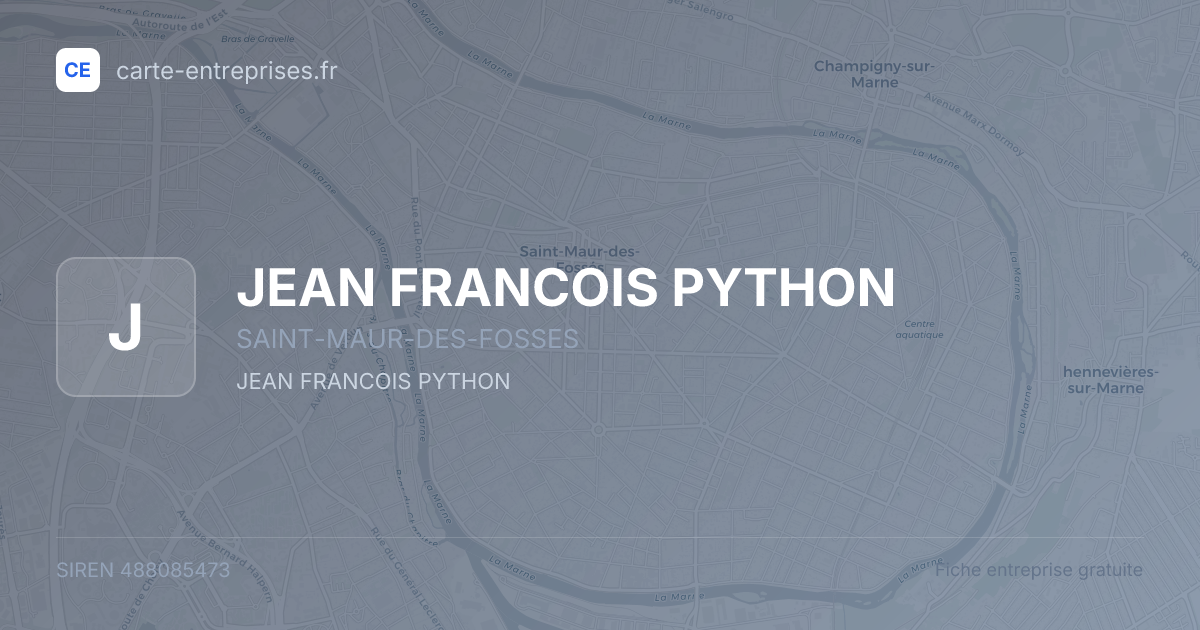 JEAN FRANCOIS PYTHON — 488085473 — fiche entreprise