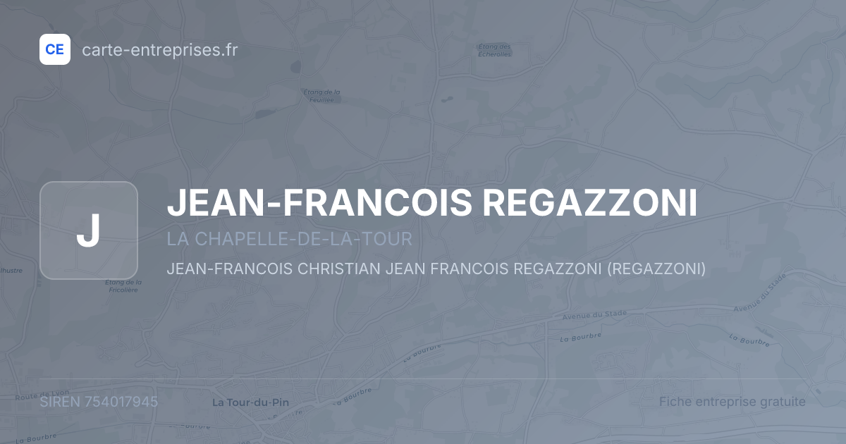 JEAN-FRANCOIS REGAZZONI — 754017945 — fiche entreprise