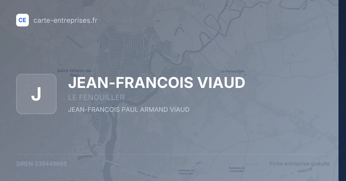 JEAN-FRANCOIS VIAUD — 339449688 — fiche entreprise