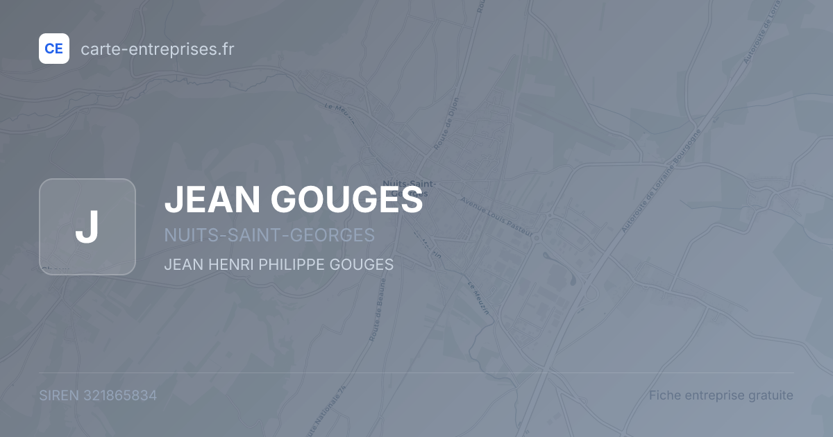 JEAN GOUGES — 321865834 — fiche entreprise