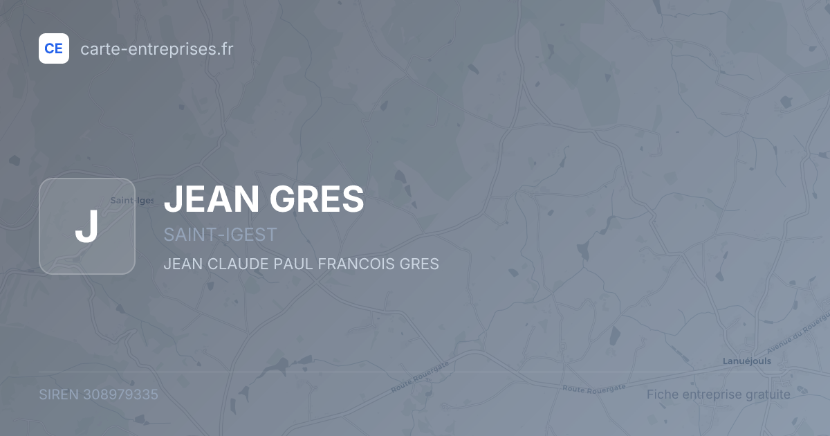 JEAN GRES — 308979335 — fiche entreprise