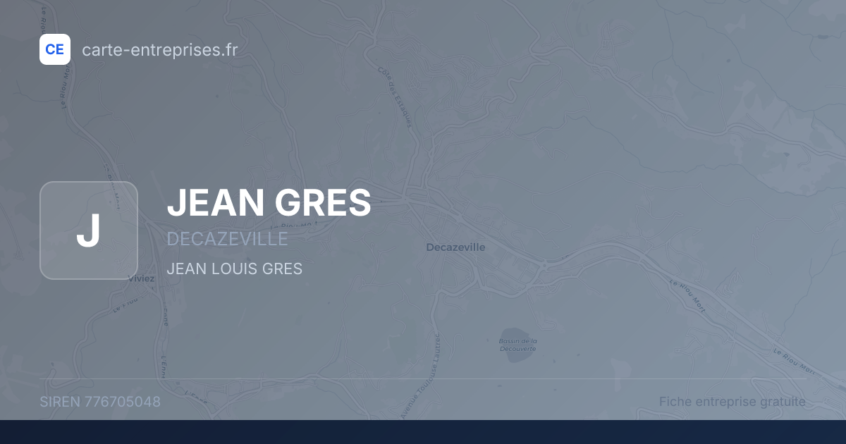 JEAN GRES — 776705048 — fiche entreprise