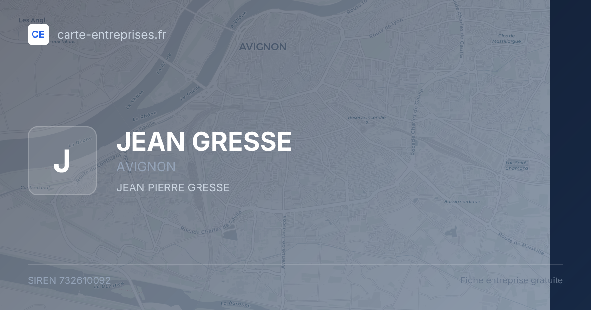 JEAN GRESSE — 732610092 — fiche entreprise