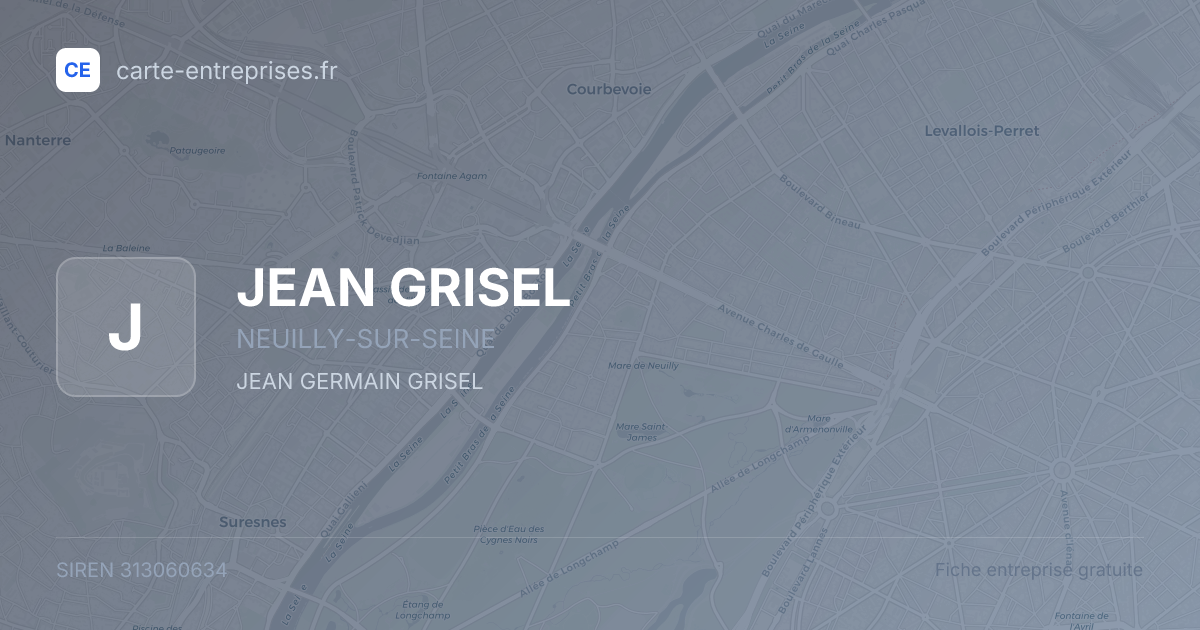 JEAN GRISEL — 313060634 — fiche entreprise