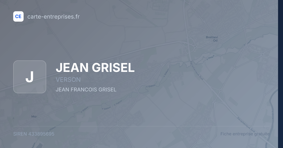 JEAN GRISEL — 433895695 — fiche entreprise