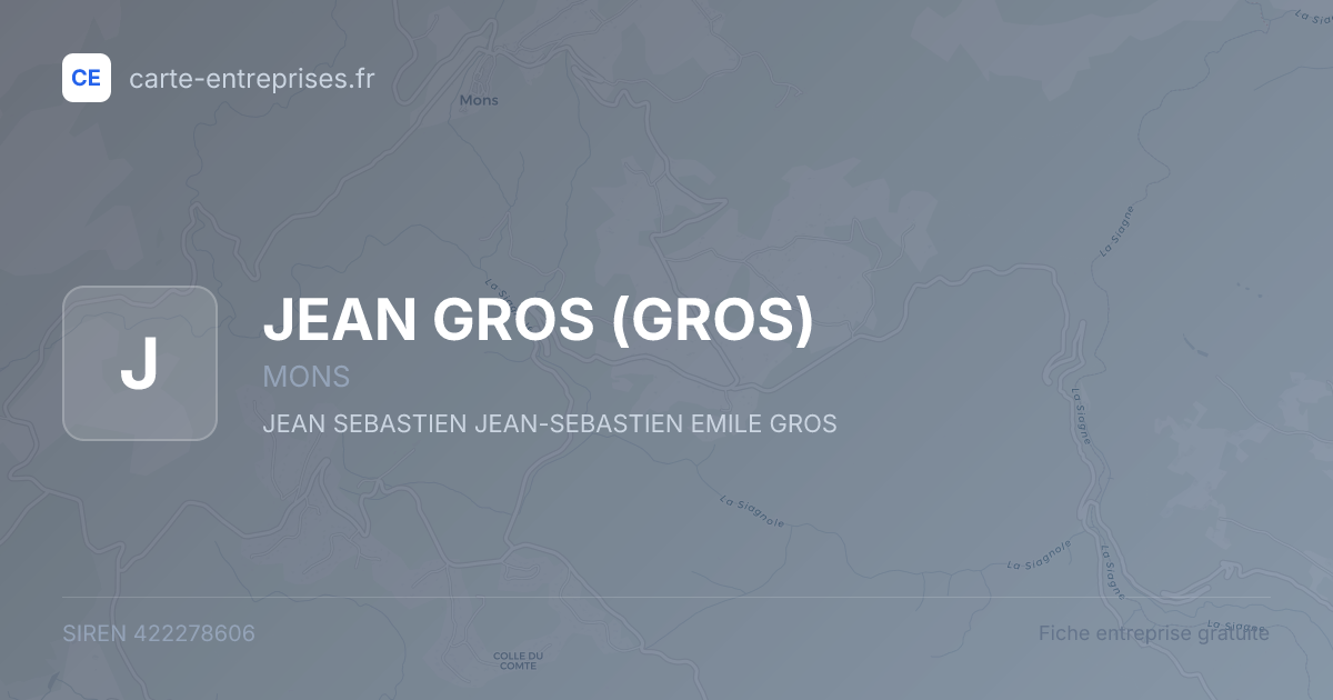 JEAN GROS (GROS) — 422278606 — fiche entreprise