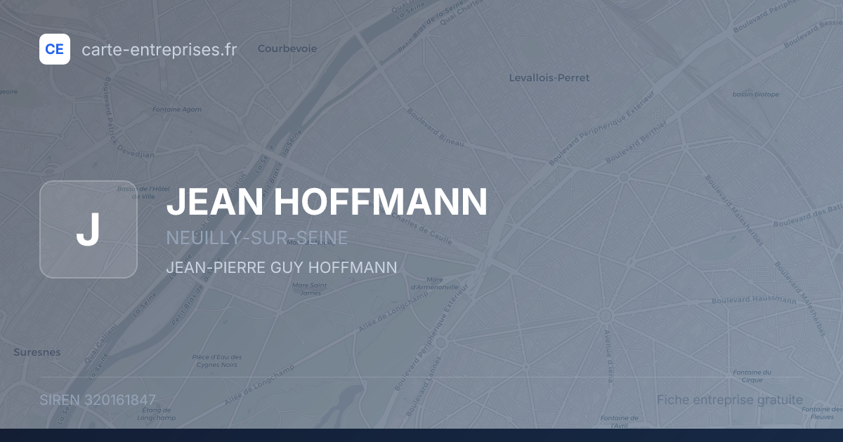 JEAN HOFFMANN — 320161847 — fiche entreprise