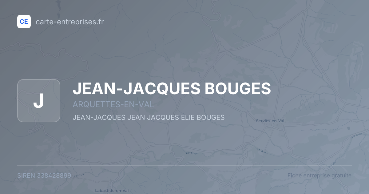 JEAN-JACQUES BOUGES — 338428899 — fiche entreprise