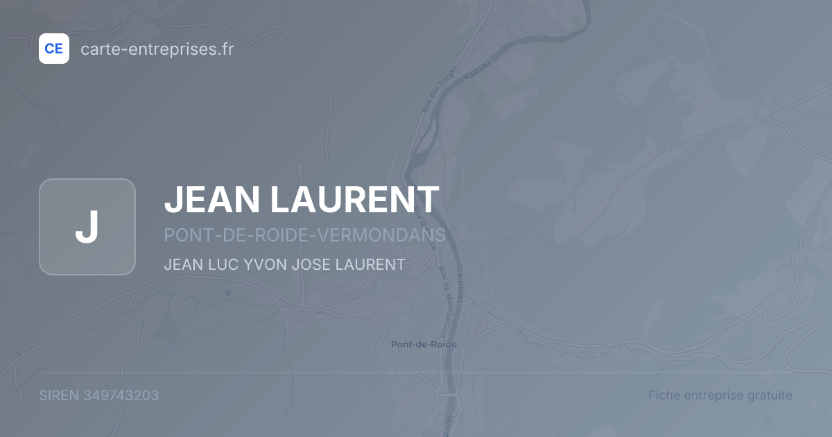 JEAN LAURENT — 349743203 — fiche entreprise