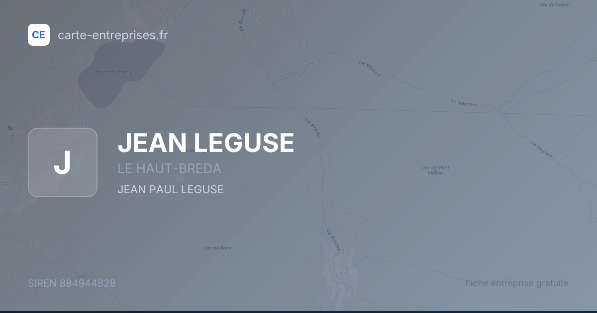 JEAN LEGUSE — 884944828 — fiche entreprise