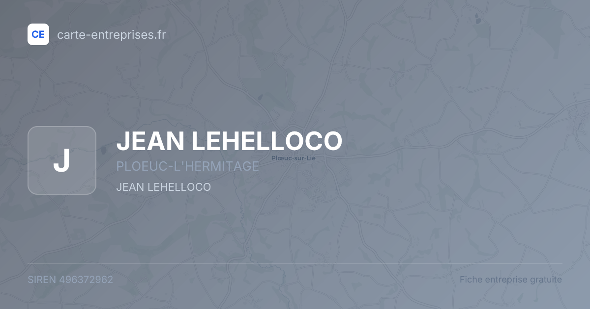 JEAN LEHELLOCO — 496372962 — fiche entreprise