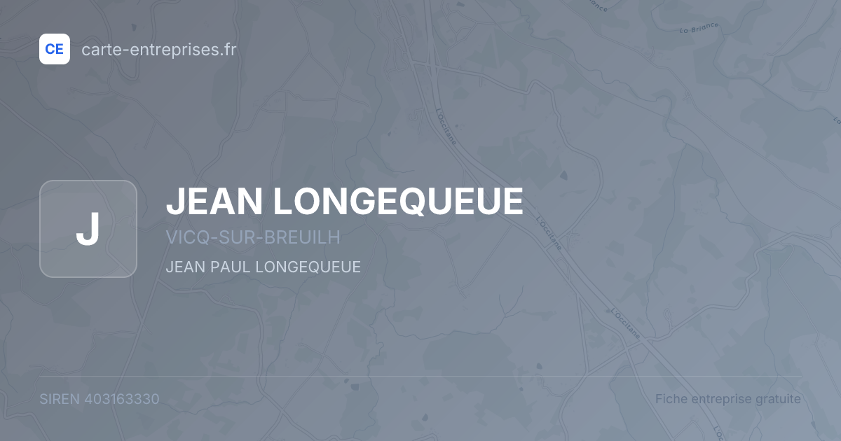 JEAN LONGEQUEUE — 403163330 — fiche entreprise