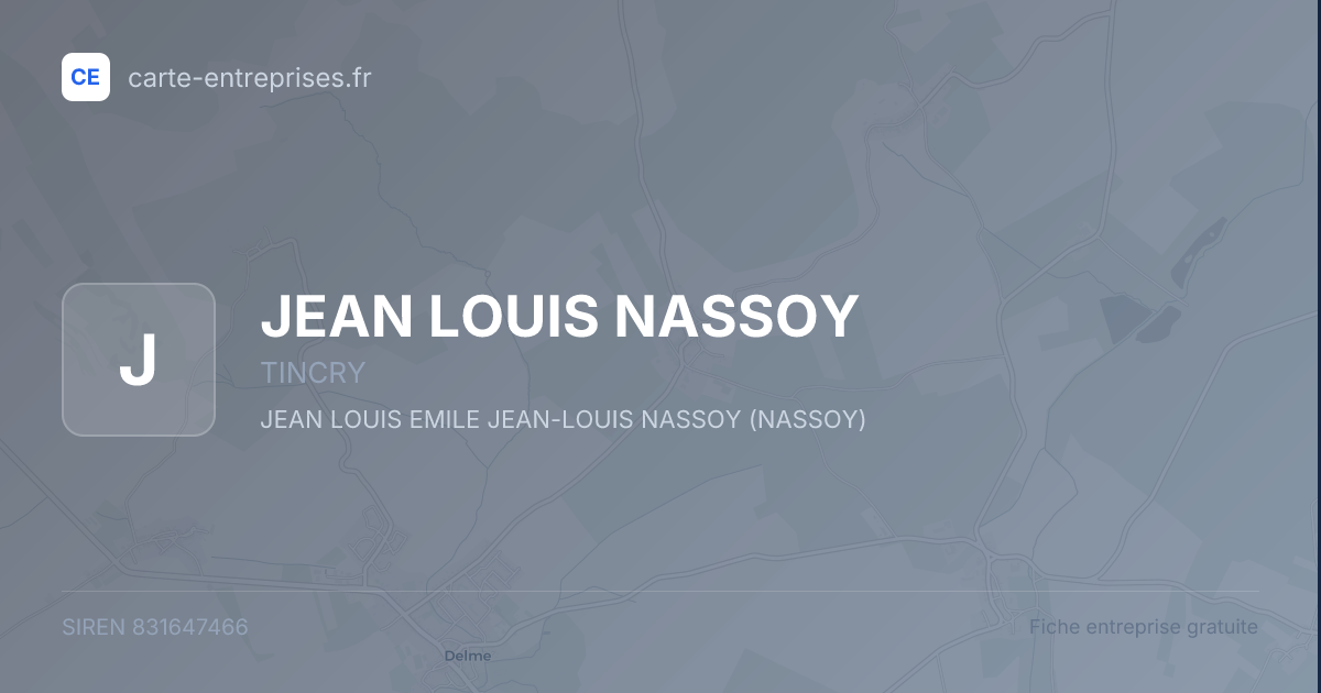JEAN LOUIS NASSOY — 831647466 — fiche entreprise