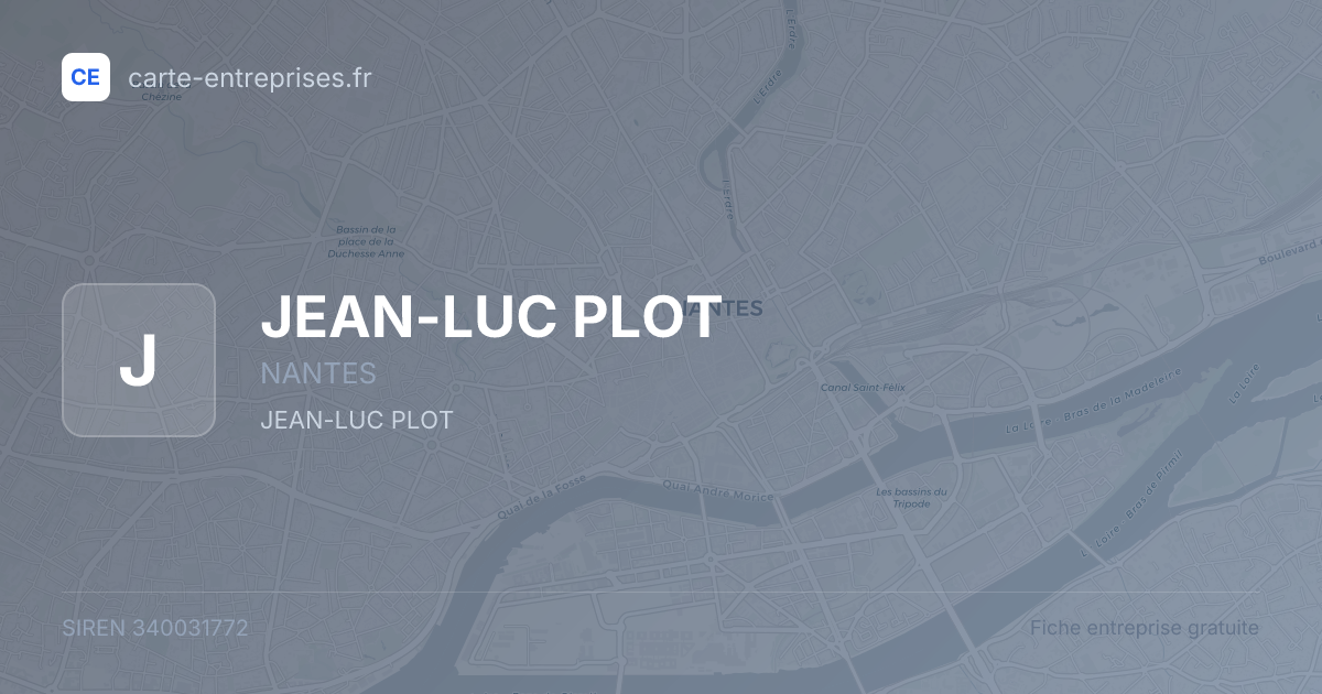 JEAN-LUC PLOT — 340031772 — fiche entreprise