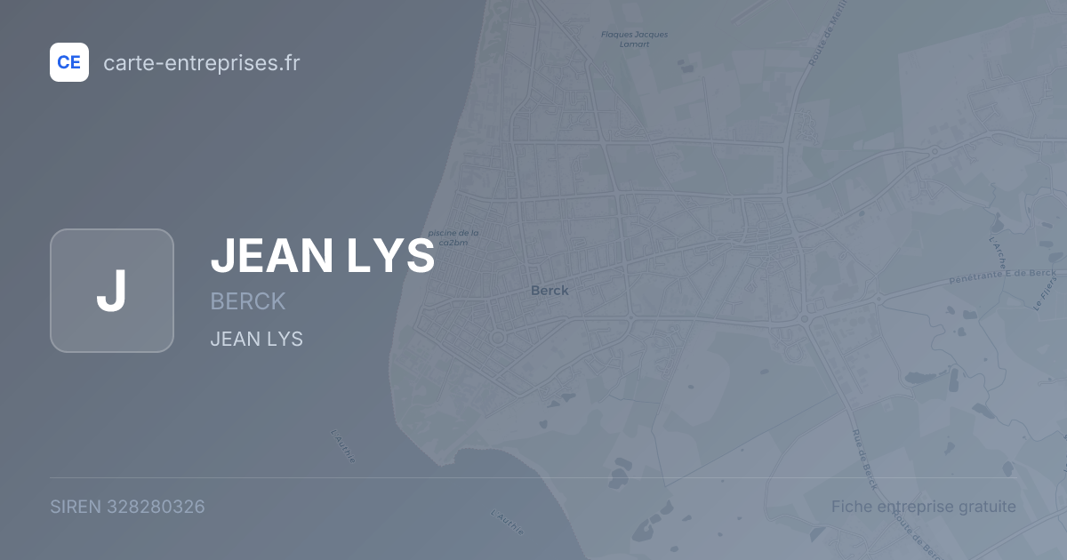 JEAN LYS — 328280326 — fiche entreprise