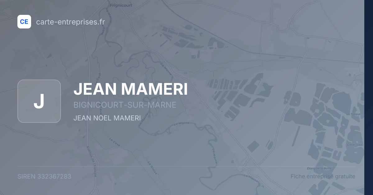 JEAN MAMERI — 332367283 — fiche entreprise