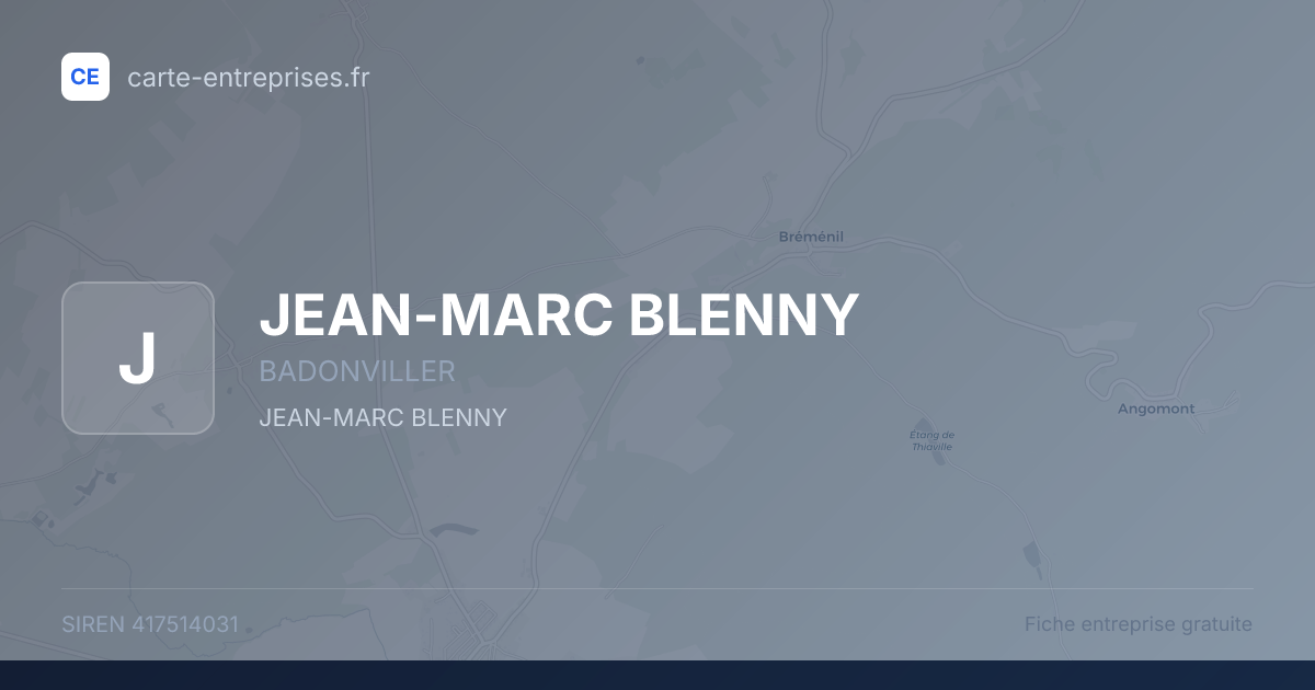 JEAN-MARC BLENNY — 417514031 — fiche entreprise